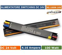 ALIMENTATORE SWITCHING ULTRA SLIM DA ESTERNO IP67 CON POTENZA 100W DC 24V 4.16A