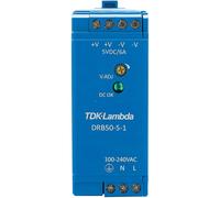 TDK-Lambda DRB50-5-1 Alimentatore di rete per guida DIN 5 V/DC 2,5 A 30 W. Numero di uscite: 1 x contenuto 1 pezzo.