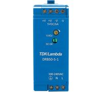 TDK-Lambda DRB50-5-1 Alimentatore di rete per guida DIN 5 V/DC 2,5 A 30 W. Numero di uscite: 1 x contenuto 1 pezzo.