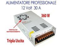 ALIMENTATORE TRASFORMATORE 220V STABILIZZATO 12V TRIMMER 30A 360W WATT [EEK: A+++]