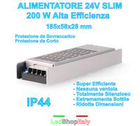 Alimentatore Trasformatore 24V 200W SLIM - Alta efficienza Silenzioso IP44 PROMO