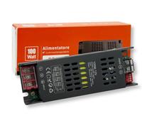 ALIMENTATORE TRASFORMATORE SLIM METALLICO STABILIZZATO SWITCHING DIMMERABILE 220V-12V 8.33A 100 WATT COLORE NERO IP20