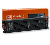 ALIMENTATORE TRASFORMATORE SLIM METALLICO STABILIZZATO SWITCHING DIMMERABILE 220V-24V 12.5A 300 WATT COLORE NERO IP20