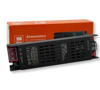 ALIMENTATORE TRASFORMATORE SLIM METALLICO STABILIZZATO SWITCHING DIMMERABILE 220V-24V 6.25A 150 WATT COLORE NERO IP20