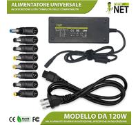 Alimentatore Universale 120W MAX compatibile con Laptop Compaq Hasee Nec IBM