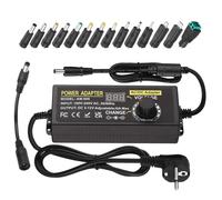 Alimentatore Universale 144W, Alimentatore Regolabile 3V-12V 12A caricabatterie universale AC/DC 100V-240V Con 14 Diverse Spine e Convertitore di Polarità