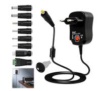 Alimentatore universale 3 - 12 V, 12 W, regolabile, 12 V, alimentatore di rete con 7 adattatori, AC/DC universale per router, LED, fotocamera, dispositivi elettronici 1 A 1,2 A