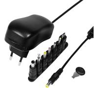 Logilink 080582 Alimentatore Universale Regolabile 3V-12V con 7 Spine DC, Nero Nero