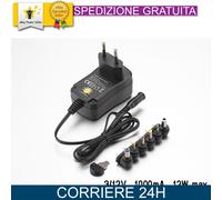Alimentatore Universale 3-12V 1000mA 12W Adattatore Multitensione
