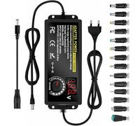 Alimentatore universale 3V ~ 24V 3A 72W Regolabile Variabile AC/DC Adattatore Caricatore, 100V-240V AC a DC Converter con Display di Tensione LED e 14 Punte & Convertitore di Polarità