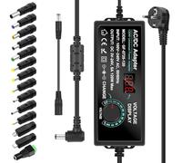 Alimentatore Universale, Adattatore Universale Regolatore di Tensione 3-24V 5A AC a DC Adapter 100 V-240 V con Display di Tensione LED e 14 Punte & Convertitore di Polarità per l'elettronica Domestica