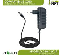 Alimentatore universale compatibile con Modem Strisce LED Ventole 12V 2A 24W