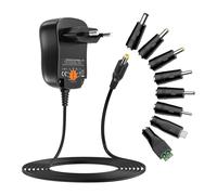 Alimentatore universale da 12 W 3 V 4,5 V 5 V 6 V 7,5 V 9 V 12 V 1 A AC DC con 8
