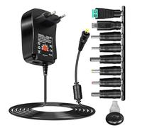 Alimentatore Universale da 30W Regolabile Alimentatore 3V 5V 6V 12V DC Caricatore Universale con connettore USB con 8 connettori di alimentazione spina europea AC100-240V.