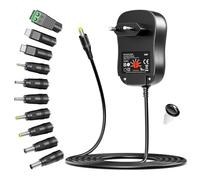 Alimentatore universale da 34 W, 12 V, 9 V, 7,5 V, 6 V, 5 V, 4,5 V, 3 V, 2 A, adattatore con 8 connettori DC e 5 V, 2 A, porta USB per strisce LED, router telecamere CCTV