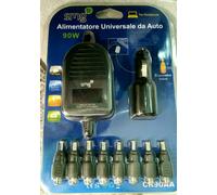 Alimentatore Universale da Auto 90W con 8 Spinotti per notebook