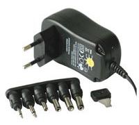 Alimentatore Universale Switching 12W Ac/Dc 1A Max WINNER - Caricabatterie Universale - 6 Porte USB - 7 Voltaggi Uscita - 100-240Vca 50/60Hz - Nero - Melchioni