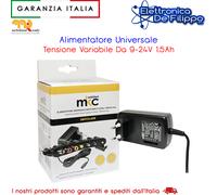 Alimentatore Universale Tensione Variabile Da 9-24V 1,5Ah