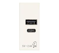 Alimentatore Usb A+C 5V 2,4A Bianco VIMAR 30292.ACB