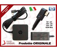 Alimentatore Originale HP Type C 45W 5V 2A - 12V 3A - 15V 3A USB
