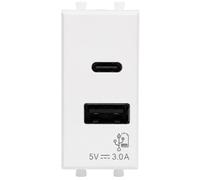 Alimentatore Usb Da Incasso Tipo A E C 5V 3A Serie S44