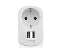 ALIMENTATORE USB EWENT EW1211 3.4A due Porte con Presa passante Bianco