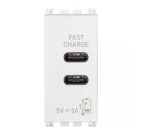 Alimentatore USB C+C 15W 3A 5V 1M bianco - VIW 19292.CC.B