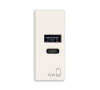 Alimentatore USB Vimar Linea A+C 5V 15W 3A Bianco 30292.AC15B
