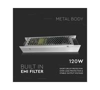 V-TAC Alimentatore in metallo VT-24120-LED3262 120W 24V 5A 1 uscita IP20 per strisce LED