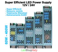Alimentatori 12V/24V SLIM - Alta efficienza - Silenziosi (no ventole) - Compatti [EEK: A+]
