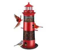 Alimentatori per uccelli da esterno da appendere, a prova di scoiattolo, per uccelli selvatici all'aperto, in metallo nero