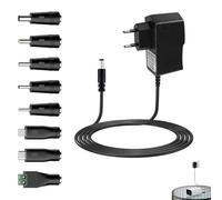 Alimentazione 5V 2A AC DC con 8 connettori DC per elettronica 5V come tablet, telefono, hub USB, telecamera CCTV, 2000mA Max, sicura con protezione da sovraccarico