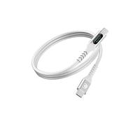 Bigben - Cavo con schermo LCD USB C/USB C 5A 1.2m Nylon intrecciato PD 100W Bianco