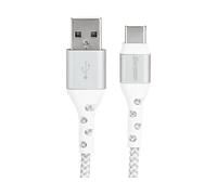 Energizer Cavo USB-A/USB-C rinforzato, 2 m, colore: bianco/argento intrecciato