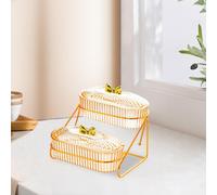 Alimenti a più strati che servono piatto di frutta vassoio che serve