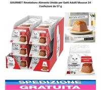 Alimento Umido per Gatti Mousse Manzo Salsa 24 Vaschette 57g