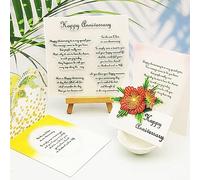 Alinacutle Timbri trasparenti con scritta "Happy Anniversary Greets", per realizzare biglietti, album di ritagli, lavori con la carta