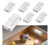 Alinana Set 6 Luce Armadio, LuceLed da Cassetto con Sensore Porta, LED Armadio Bianco Freddo, Dispensa, Cucina, Cassaforte, Guardaroba
