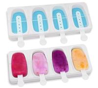 Alinana Set da 2 Stampi per Ghiaccioli con Stecco, Stampi per Ghiaccioli Senza BPA, Stampini per Gelato DIY Robusti e Impilabili per Fare Gelati con Latte, Panna Montata, Latte di Cocco o Yogurt
