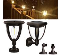 Alinana Set di 2 Applique Solare da Esterno - Luce Solare LED Esterno con Due Modalità di Luminosità - Impermeabili IP65 Bianco Caldo Lampade Solari per Giardino, Patio e Garage (2700K)