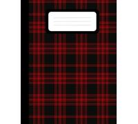 ALINEA Red University Notebook - Lined: Scottish tartan design, size (8.5x11in), 100 pages. Sections for notes, passwords and strategic planning.
