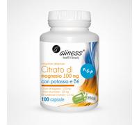 ALINESS Citrato di magnesio + Potassio + B6 100 capsule | Muscoli e nervi