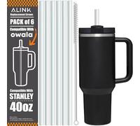 ALINK 6 cannucce riutilizzabili per tumbler Stanley Adventure Travel Cannucce in plastica compatibili con 40 oz Stanley Tumbler-Klar