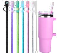 ALINK Confezione da 12 cannucce e coperture di ricambio per Stanley Adventure Travel Tumbler Cup, riutilizzabili, compatibili con 40oz 30oz 20oz 14oz Stanley