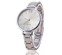 ALINKER Orologio da polso da donna, al quarzo, stile casual, classico, analogico, con cristalli, in acciaio inox, idea regalo, B-argento, Casual