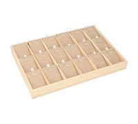 Alinory Vassoio portaoggetti Espositore per Gioielli Espositore per Gioielli, Vetrina per Gioielli in Legno per Anelli per Una Collana espositiva(Pine 18 Grid Pendant Plate)