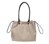 ALINUOYQ Borsa a spalla in canvas con coulisse, organizer con chiusura a cordoncino funzionale per il lavoro, la scuola o le uscite, tote bag donna leggera e in tinta unita