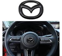 ALINZO Adesivo Coprivolante per Auto, Decalcomania Telaio con Logo Emblema, Accessori Interni per Modifica Styling, per Mazda 3 6 CX-3 CX-5 CX-9,Black