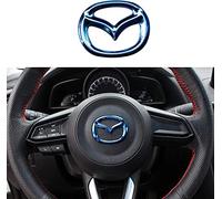 ALINZO Adesivo Coprivolante per Auto, Decalcomania Telaio con Logo Emblema, Accessori Interni per Modifica Styling, per Mazda 3 6 CX-3 CX-5 CX-9,Blue