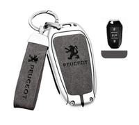 ALINZO Lega, Custodie per Chiavi Auto, Portachiavi con Telecomando, Portachiavi, Accessori Decorativi, per Peugeot 408 308 508 2008 5008 3008 4008 508L,Bright-Grey-a